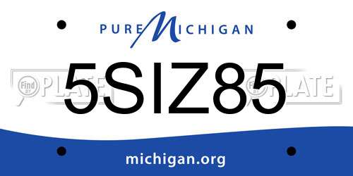 5SIZ85 Michigan License Plate