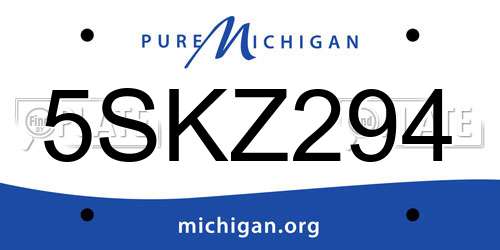 5SKZ294 Michigan License Plate