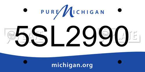 5SL2990 Michigan License Plate