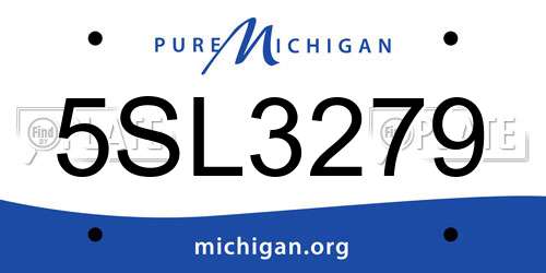 5SL3279 Michigan License Plate