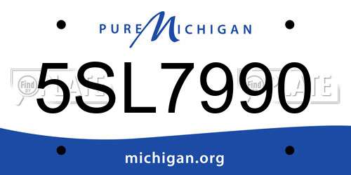 5SL7990 Michigan License Plate