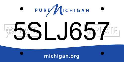 5SLJ657 Michigan License Plate