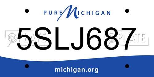 5SLJ687 Michigan License Plate