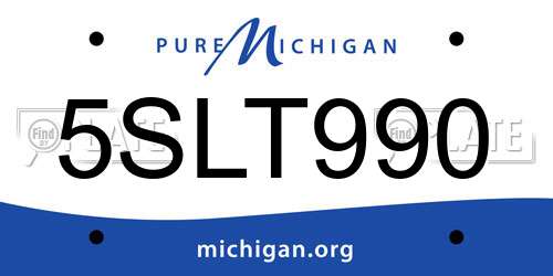 5SLT990 Michigan License Plate