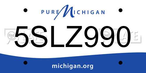 5SLZ990 Michigan License Plate