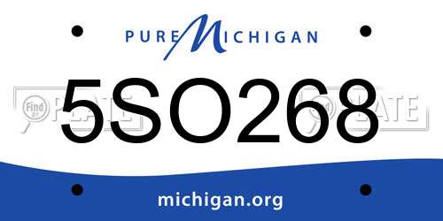 5SO268 Michigan License Plate