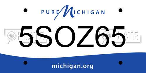 5SOZ65 Michigan License Plate