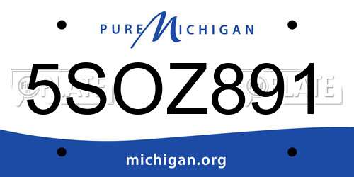 5SOZ891 Michigan License Plate