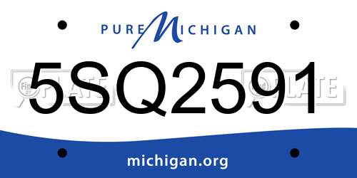 5SQ2591 Michigan License Plate