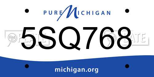 5SQ768 Michigan License Plate