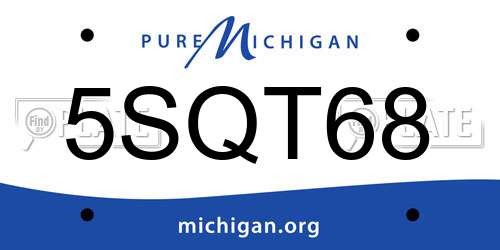 5SQT68 Michigan License Plate