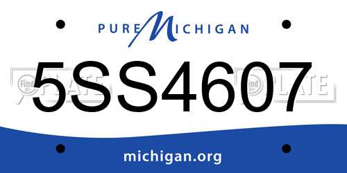5SS4607 Michigan License Plate