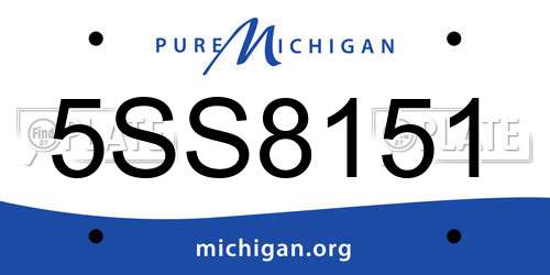 5SS8151 Michigan License Plate
