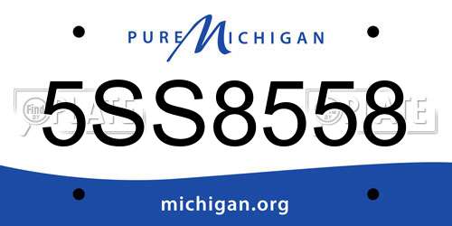 5SS8558 Michigan License Plate