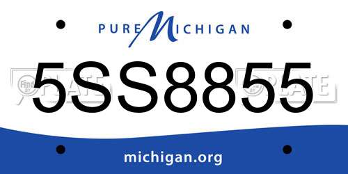 5SS8855 Michigan License Plate