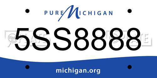5SS8888 Michigan License Plate