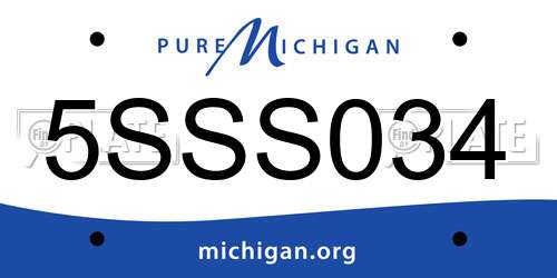 5SSS034 Michigan License Plate