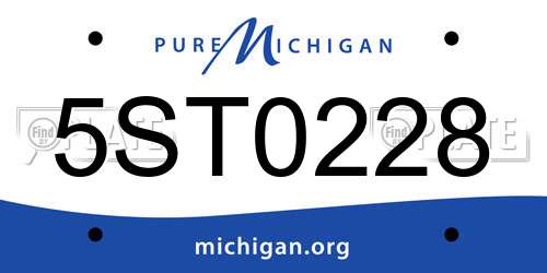 5ST0228 Michigan License Plate