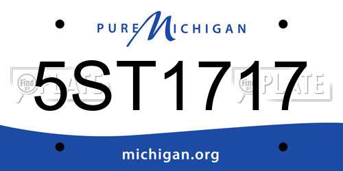 5ST1717 Michigan License Plate
