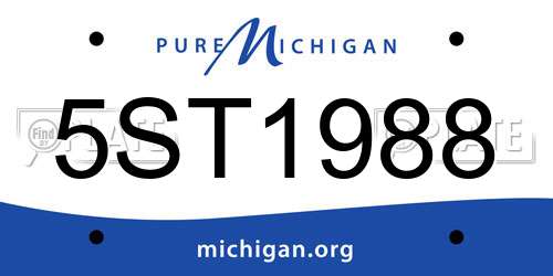 5ST1988 Michigan License Plate