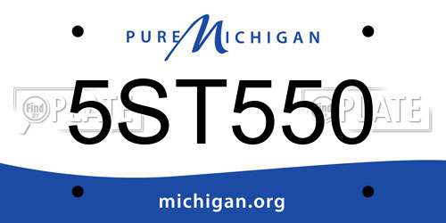 5ST550 Michigan License Plate