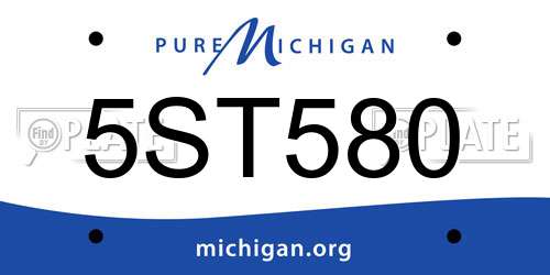 5ST580 Michigan License Plate