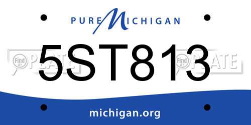 5ST813 Michigan License Plate