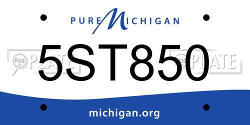 5ST850 Michigan License Plate