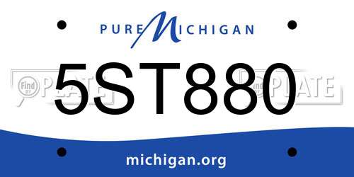 5ST880 Michigan License Plate