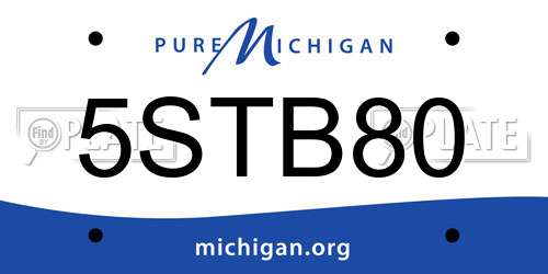 5STB80 Michigan License Plate