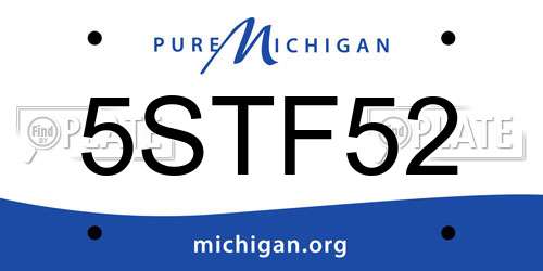 5STF52 Michigan License Plate