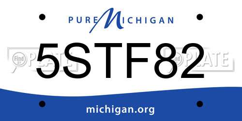 5STF82 Michigan License Plate