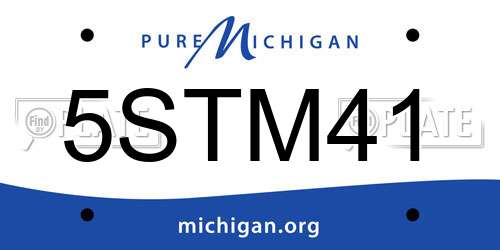 5STM41 Michigan License Plate