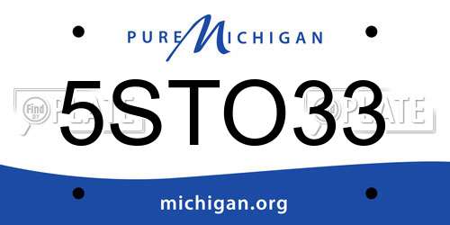 5STO33 Michigan License Plate