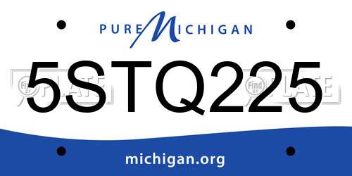 5STQ225 Michigan License Plate