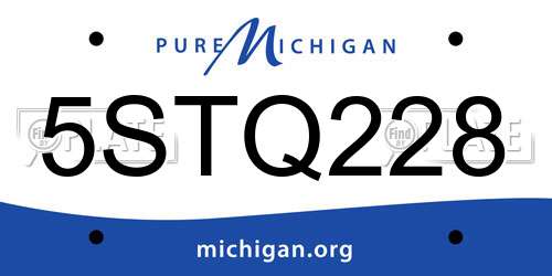 5STQ228 Michigan License Plate