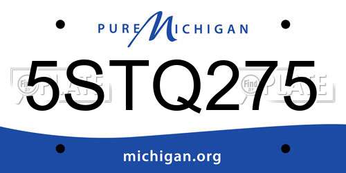 5STQ275 Michigan License Plate