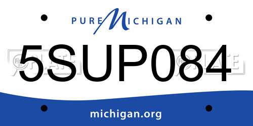 5SUP084 Michigan License Plate