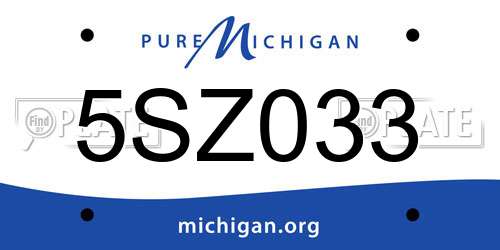 5SZ033 Michigan License Plate