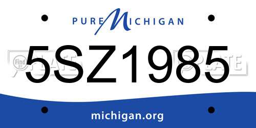 5SZ1985 Michigan License Plate