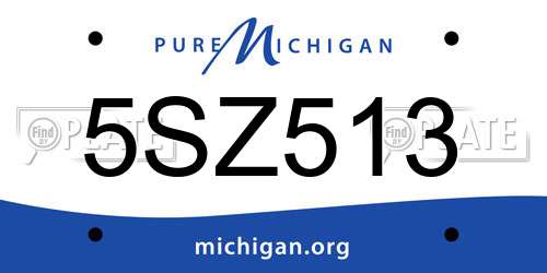 5SZ513 Michigan License Plate
