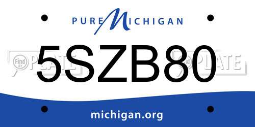 5SZB80 Michigan License Plate