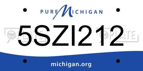 5SZI212 Michigan License Plate