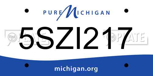 5SZI217 Michigan License Plate