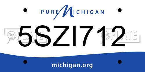 5SZI712 Michigan License Plate