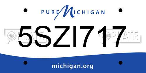 5SZI717 Michigan License Plate