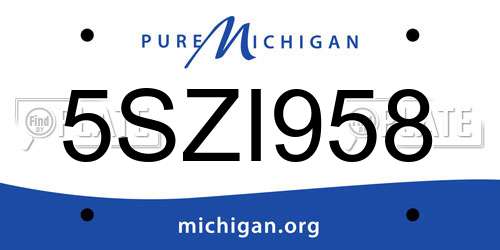 5SZI958 Michigan License Plate