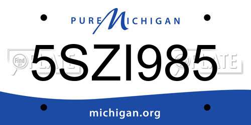 5SZI985 Michigan License Plate