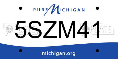 5SZM41 Michigan License Plate