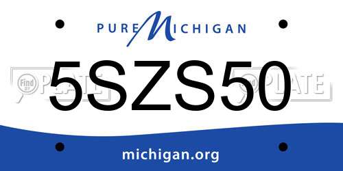 5SZS50 Michigan License Plate